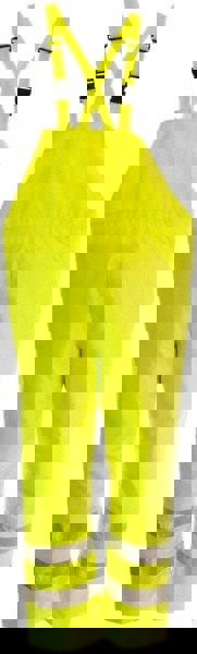 Bib Overalls: Size XL, ANSI/ISEA 107-2015 Class E, Lime, Polyester