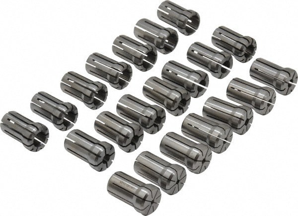 Collet Set: 21 Pc, Series DA180, 1/8 to 3/4