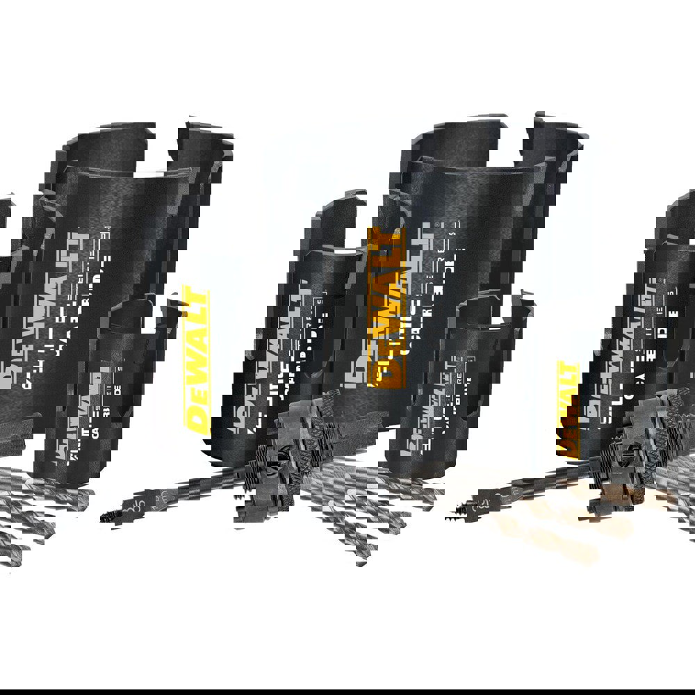 Hole Saw Kits; Minimum Saw Diameter: 2.125 in; Maximum Saw Diameter: 3.625 in; Number of Hole Saws: 3; Maximum Cutting Depth: 1.75 in; Cutting Edge Style: Toothed; Material: Carbide-Tipped; Material Application: Metal; Includes: (3) Replacement Carbide Pi