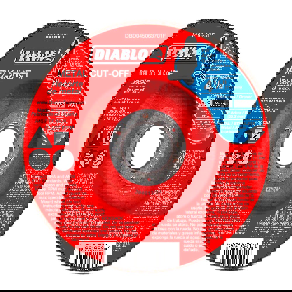 Depressed-Center Wheels; Wheel Diameter (Inch): 4-1/2 ; Wheel Thickness (Inch): 1/16 ; Hole Size: 7/8 (Inch); Wheel Type: Type 27 ; Maximum Rpm: 13280