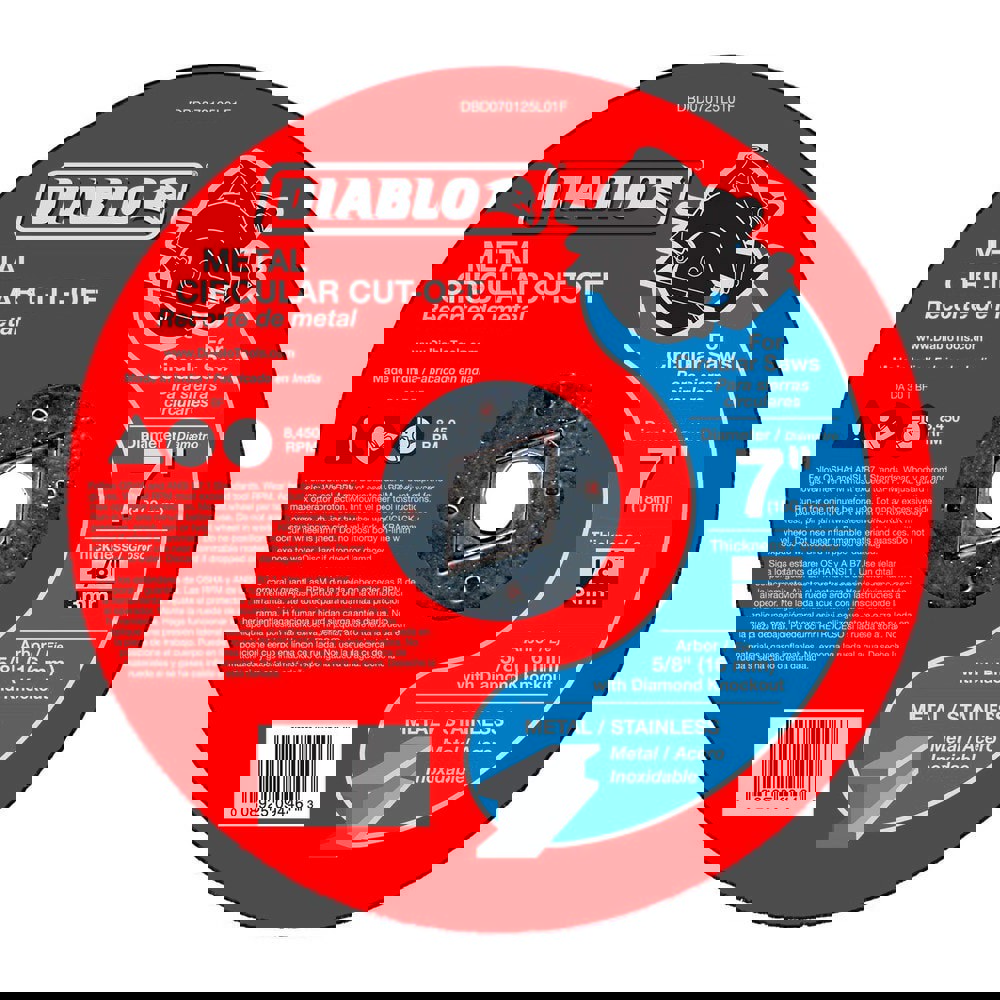 Cutoff Wheels; Wheel Diameter (Inch): 7 ; Wheel Thickness (Inch): 1/8 ; Hole Size (Inch): 5/8 DKO ; Abrasive Material: Aluminum Oxide ; Reinforced: Reinforced ; Grit: 30