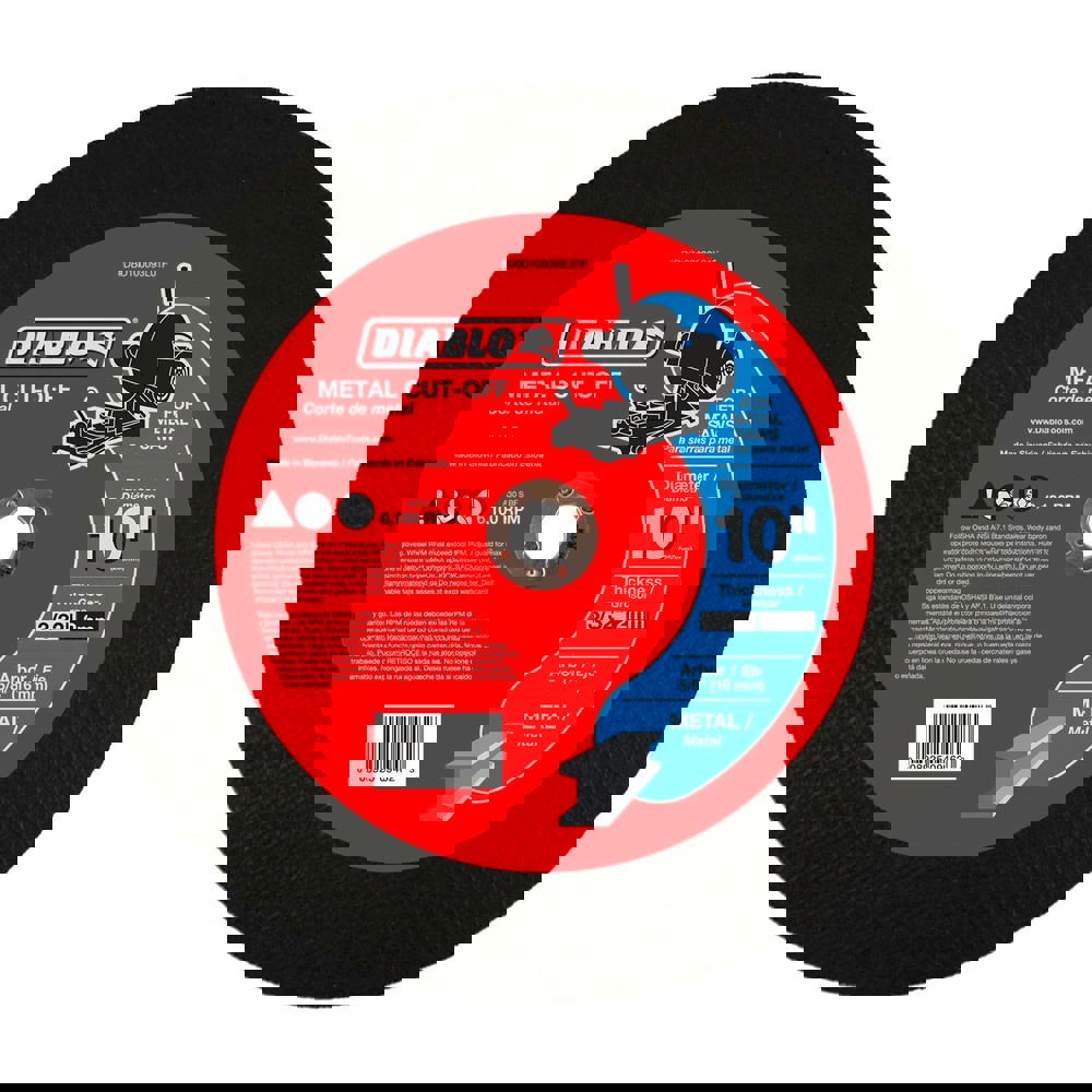 Cutoff Wheels; Wheel Diameter (Inch): 10 ; Wheel Thickness (Inch): 3/32 ; Hole Size (Inch): 5/8 ; Abrasive Material: Aluminum Oxide ; Reinforced: Reinforced ; Grit: 30