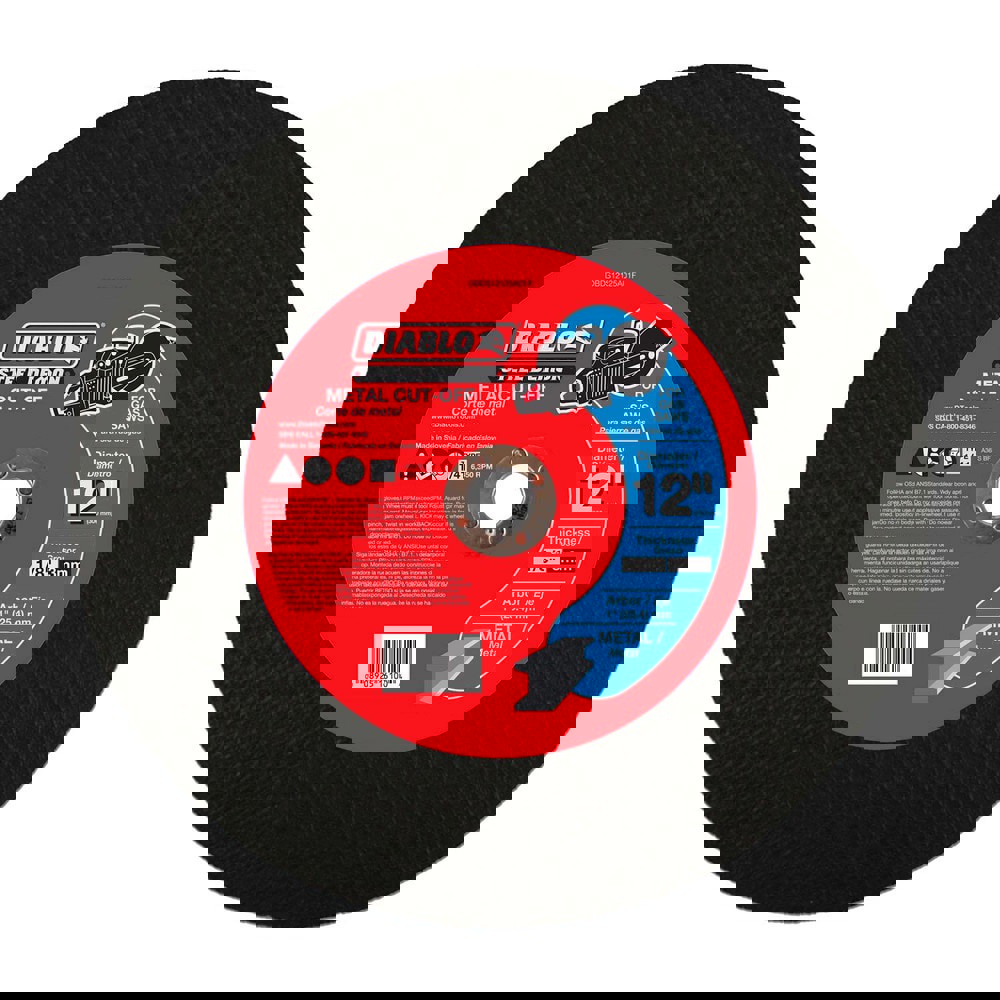 Cutoff Wheels; Wheel Diameter (Inch): 12 ; Wheel Thickness (Inch): 1/8 ; Hole Size (Inch): 1 ; Abrasive Material: Ceramic ; Reinforced: Reinforced ; Grit: 36