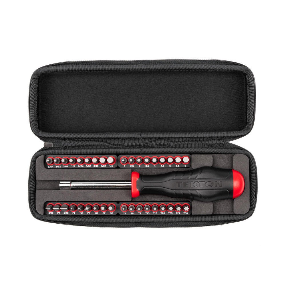 Bit Screwdrivers; Type: Screwdriver Bit Set ; Tip Type: Phillips; Slotted; Square; Torx; Hex ; Torx Size: T7; T8 - T30 ; Phillips Point Size: #1 - #3 ; Slotted Point Size: 3/16 - 5/16 in ; Handle Type: Tri-Lobular