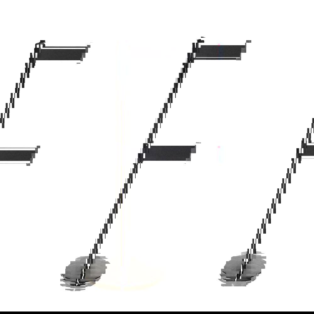 Retractable Belt Barrier Post: 7-1/2' Belt Length, Stainless Steel Post, Metal Base