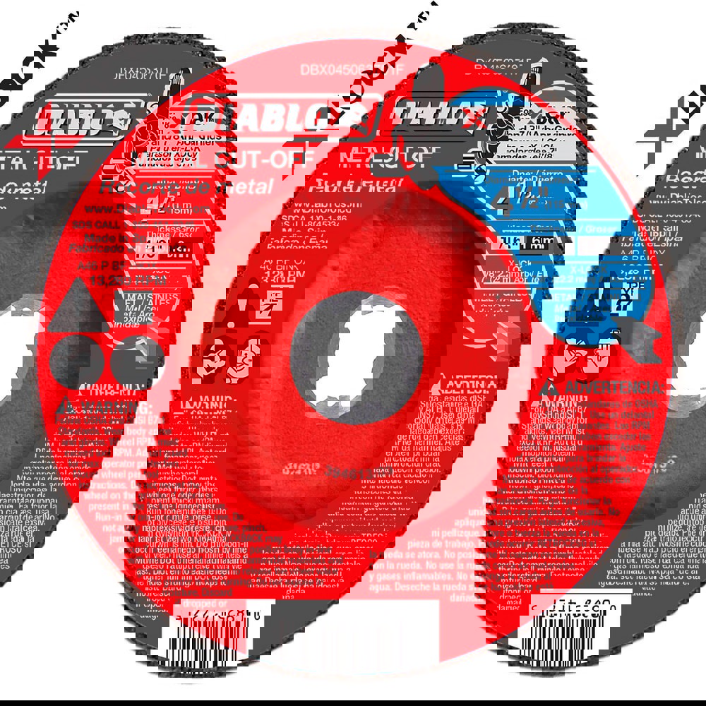 Depressed-Center Wheels; Wheel Diameter (Inch): 4-1/2 ; Wheel Thickness (Inch): 1/16 ; Hole Size: 7/8 (Inch); Wheel Type: Type 27 ; Maximum Rpm: 13280