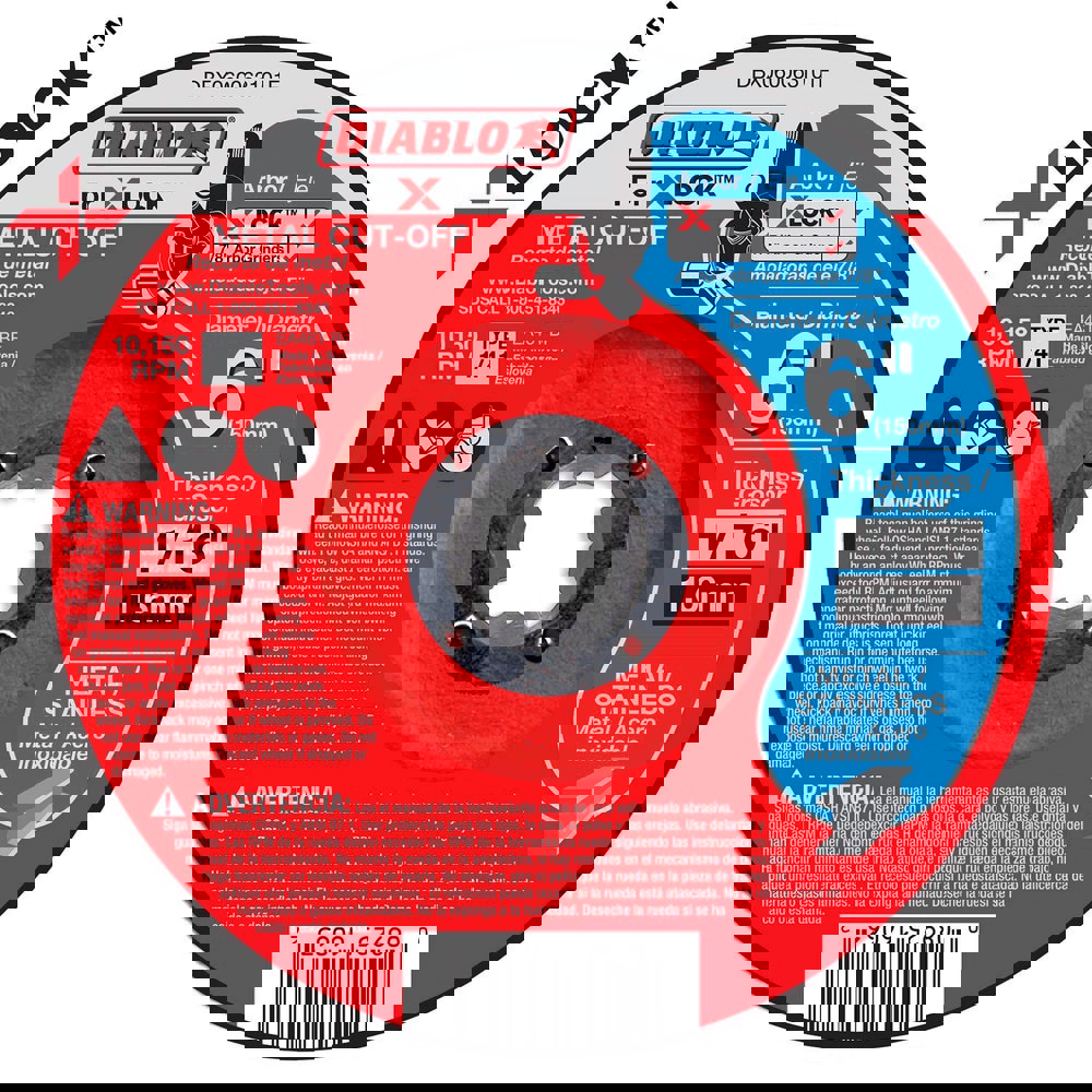 Cutoff Wheels; Wheel Diameter (Inch): 6 ; Wheel Thickness (Inch): 1/16 ; Hole Size (Inch): 7/8 X-Lock ; Abrasive Material: Aluminum Oxide ; Reinforced: Reinforced ; Grit: 46