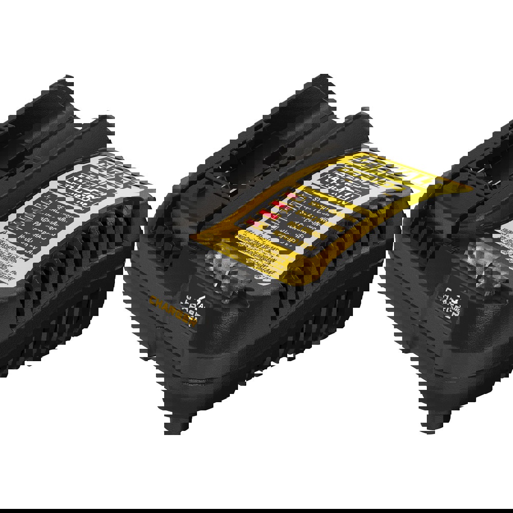 Power Tool Chargers; Voltage: 120 V ; Power Source: AC Wall Outlet ; For Use With: DEWALT 12V MAX, DEWALT 20V MAX, and FLEXVOLT Batteries ; Batteries Included: No ; Battery Chemistry: Lithium-ion ; Number of Battery Ports: 1