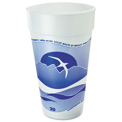 Horizon Foam Cup, Hot/Cold, 20 oz, Printed, Blueberry/White, 25/Bag, 20/CT