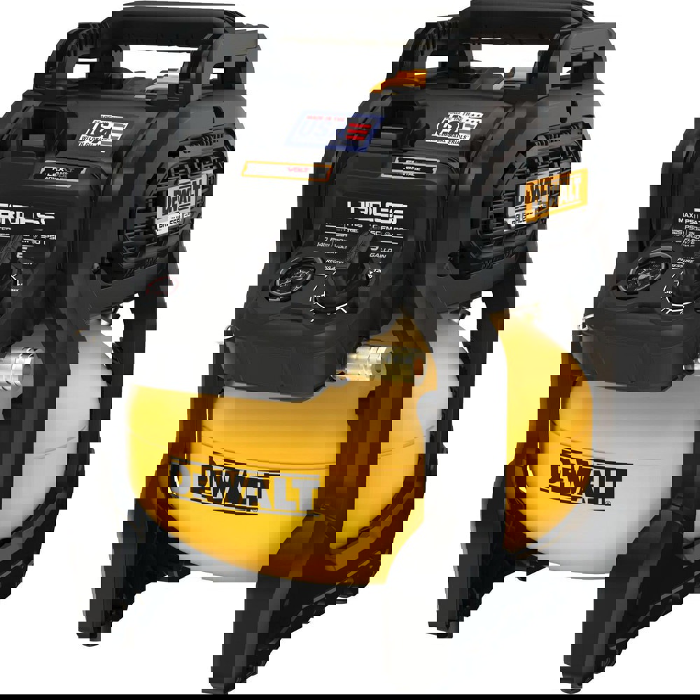 Portable Cordless Air Compressors; Number of Stages: 1.000 ; Voltage: 20.00 ; Tank Style: Pancake ; Brushless Motor: Yes ; Battery Included: Yes ; Additional Information: Replaces SKU 38259180