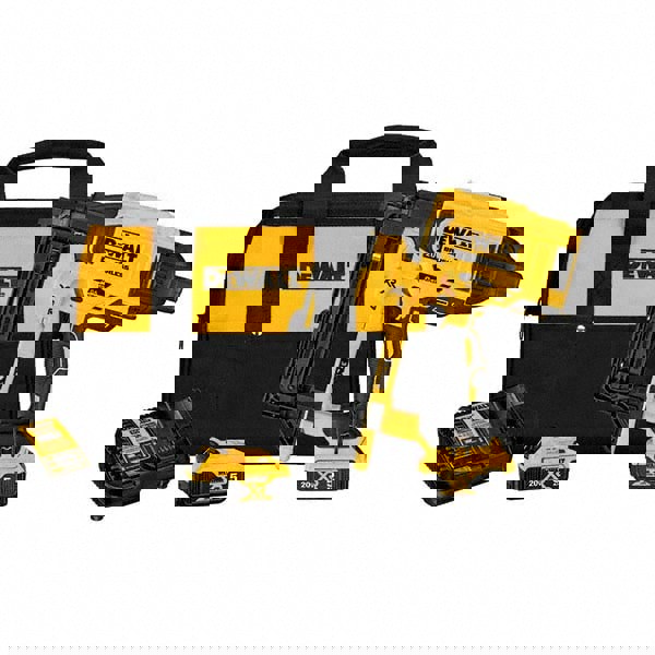 Power Staplers; Staple Capacity: 35 ; Includes: (2) DCB205 Batteries;DCB115 Charger;DCFS950 Stapler;Kit Bag ; Staple Gauge: 9 ; Maximum Leg Length: 2in ; Maximum Fastener Length (Inch): 2 ; Minimum Fastener Length (Inch): 1-1/2