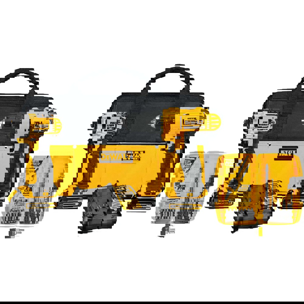 Cordless Tool Combination Kits; Kit Type: 20 Volt Cordless Tool Combination ; Tools: 1/2 in Compact Drill/Driver; 1/4 in Impact Driver ; Voltage: 20.00 ; Batteries Included: Yes ; Battery Chemistry: Lithium-ion ; Battery Series: 20V MAX*