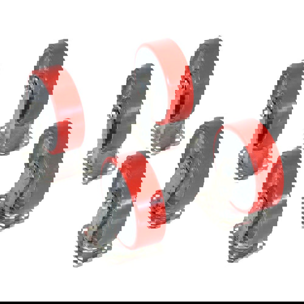 Rigid & Swivel Top Plate Caster: Poly on Steel, 6