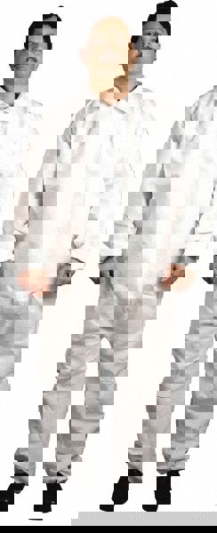 Disposable Coveralls: Size Small, 1.60 oz, SMS, Zipper Closure