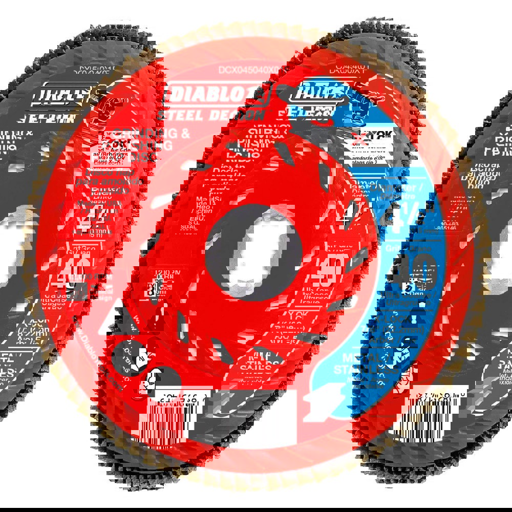 Flap Discs; Disc Diameter: 4-1/2 ; Center Hole Size: 7/8 X-Lock ; Flap Disc Type: Type 29 ; Grit: 40 ; Grade: Coarse ; Attachment Type: Arbor Hole