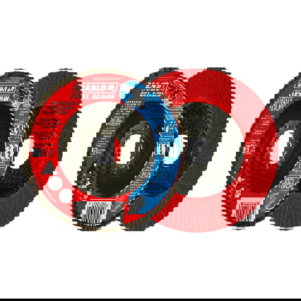 Flap Discs; Disc Diameter: 4-1/2 ; Center Hole Size: 7/8 ; Flap Disc Type: Type 29 ; Grit: 80 ; Grade: Medium ; Attachment Type: Arbor Hole