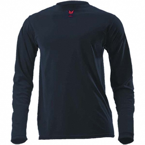 Base Layer Shirt: Nylon, Large, Navy Blue