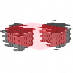 Polypropylene Dividable Storage Tote: 100 lb Capacity