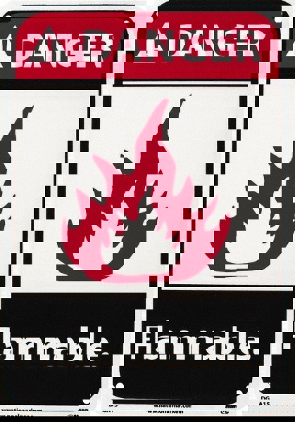 Danger - Flammable, Plastic Fire Sign