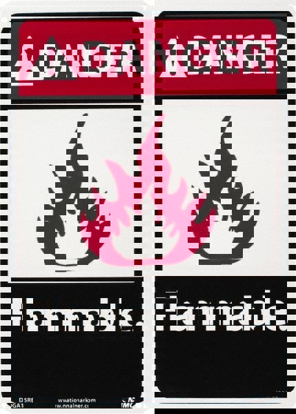 Danger - Flammable, Plastic Fire Sign