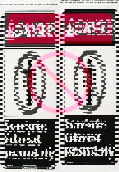 Security & Admittance Sign: Rectangle, 