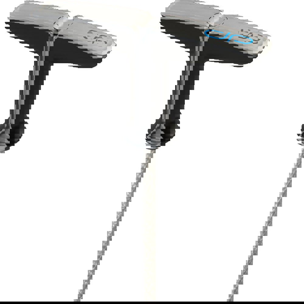 Large Grip 4-Finger Starter Pull Cord Handle w/ 92 in. 3.2mm cord, silver and black - 2000 lbs breaking strength, zero stretch, chemical, UV, corrosion, abrasion resistant for use with larger 2 & 4 cycle engines. Unbreakable, lifetime guaranteed