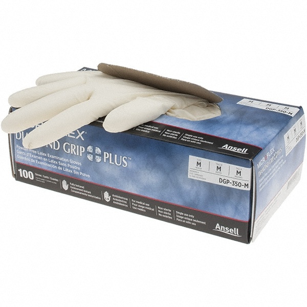 Series Microflex Diamond Grip Plus Disposable Gloves: Size Medium, 5.1 mil, Uncoated-Coated Latex, Medical Grade, Unpowdered