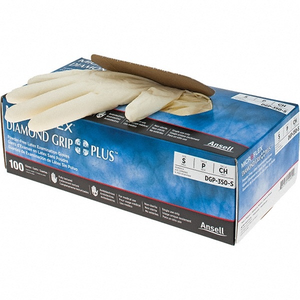 Disposable Glove: Series Microflex Diamond Grip Plus, Size Small, 5.5 mil, Not Coated, Latex, Medical Grade, Powder-Free