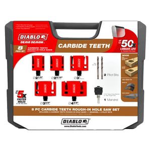 8PC TCT ROUGH IN HOLE SAW SET