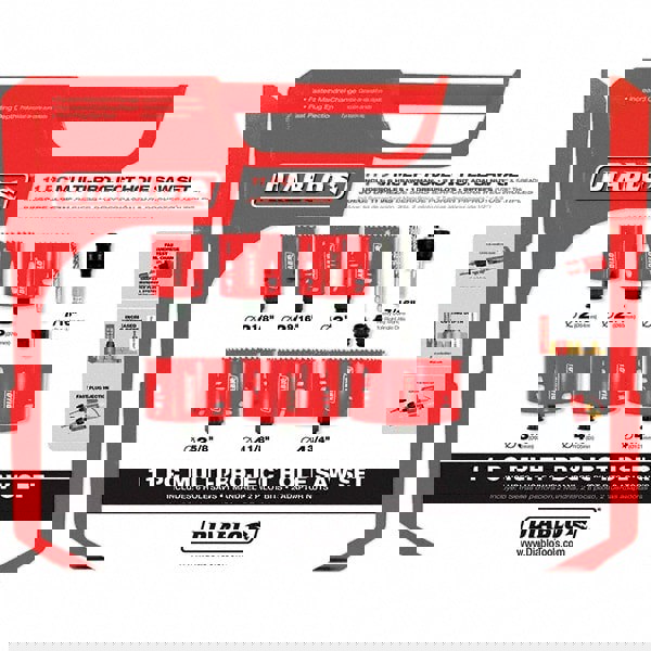 General Purpose Hole Saw Kit: 11 Pc, 2-1/8 to 4-3/4