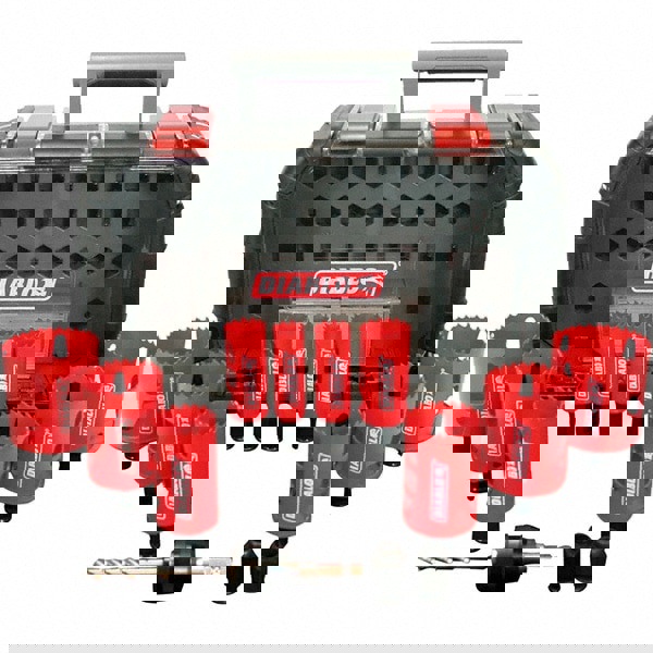 General Purpose Hole Saw Kit: 14 Pc, 7/8 to 2-9/16