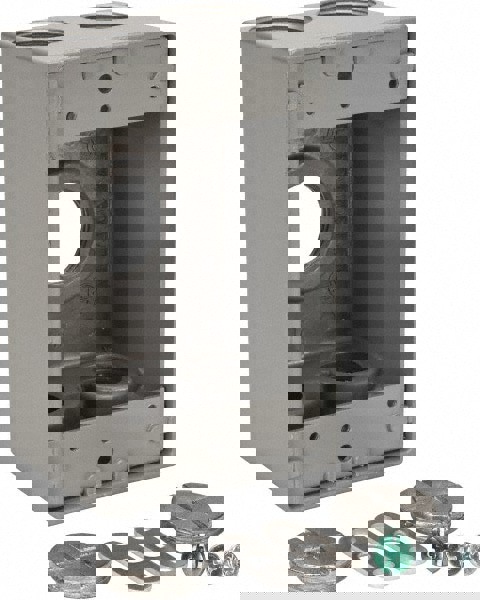 Electrical Outlet Box: Aluminum, Rectangle, 4-1/2