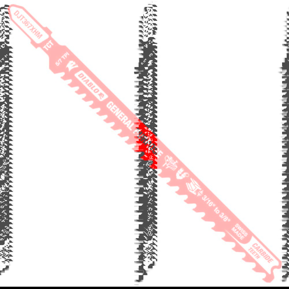 Jig Saw Blades; Blade Material: Carbide ; Blade Length (Inch): 5-1/4 ; Blade Width (Decimal Inch): 8.6600 ; Blade Thickness (Decimal Inch): 0.0400 ; Shank Type: T-Shank ; Cutting Edge Style: Toothed
