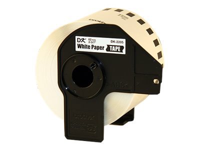 Label Tape: 100', Paper, White