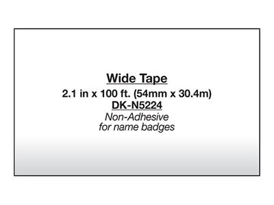 Label Tape Ribbon: 100' Long, Black & White, Paper