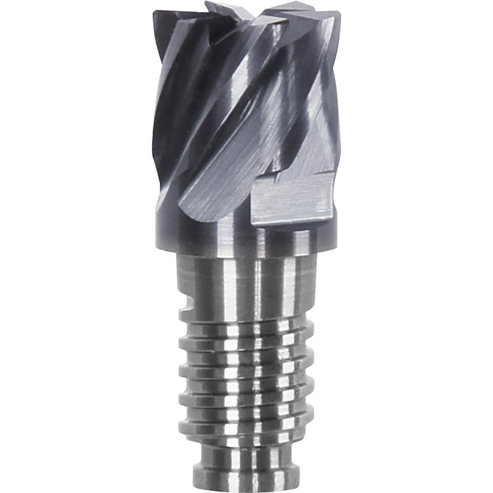 Corner Radius & Corner Chamfer End Mill Heads; Chamfer Angle: 45.000 ; Number Of Flutes: 6 ; End Mill Material: Solid Carbide ; Connection Type: Duo-Lock 10 ; Flute Type: Spiral ; Centercutting: Yes