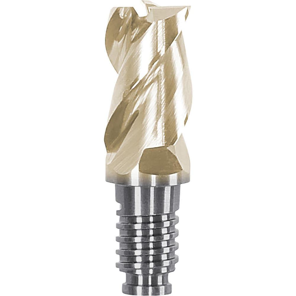 Corner Radius & Corner Chamfer End Mill Heads; Chamfer Angle: 45.000 ; Number Of Flutes: 3 ; End Mill Material: Solid Carbide ; Connection Type: Duo-Lock 12 ; Flute Type: Spiral ; Centercutting: Yes