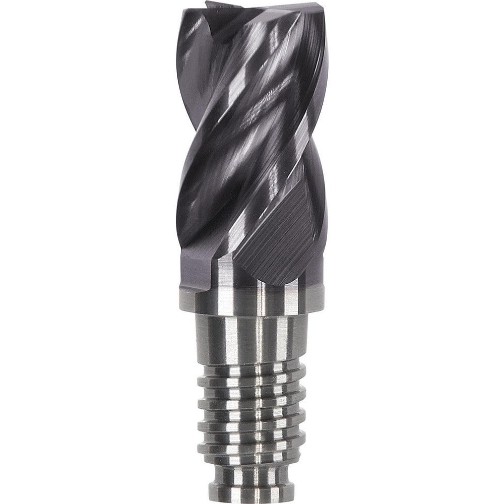 Corner Radius & Corner Chamfer End Mill Heads; Chamfer Angle: 45.000 ; Number Of Flutes: 4 ; End Mill Material: Solid Carbide ; Connection Type: Duo-Lock 16 ; Flute Type: Spiral ; Centercutting: Yes