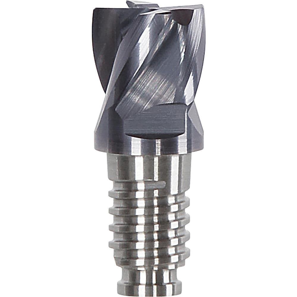Corner Radius & Corner Chamfer End Mill Heads; Chamfer Angle: 45.000 ; Number Of Flutes: 4 ; End Mill Material: Solid Carbide ; Connection Type: Duo-Lock 16 ; Flute Type: Spiral ; Centercutting: Yes