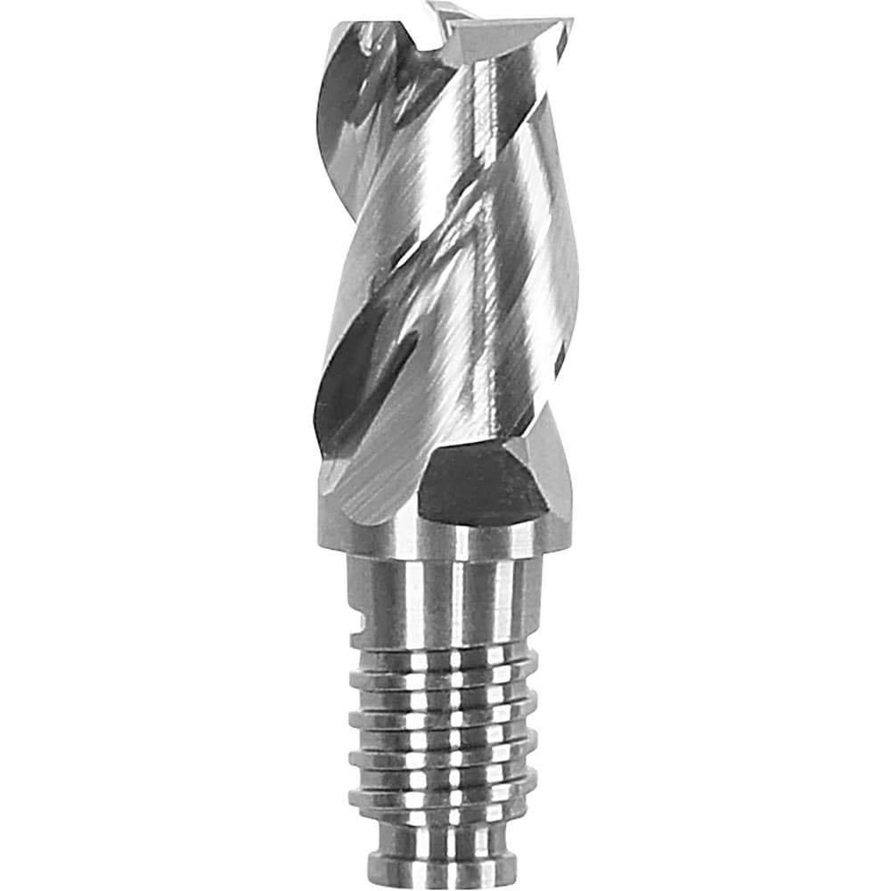 Corner Radius & Corner Chamfer End Mill Heads; Chamfer Angle: 45.000 ; Number Of Flutes: 3 ; End Mill Material: Solid Carbide ; Connection Type: Duo-Lock 16 ; Flute Type: Spiral ; Centercutting: Yes