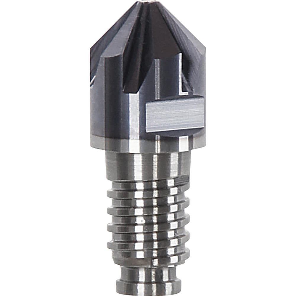 Corner Radius & Corner Chamfer End Mill Heads; Chamfer Angle: 30.000 ; Number Of Flutes: 8 ; End Mill Material: Solid Carbide ; Connection Type: Duo-Lock 20 ; Flute Type: Spiral ; Centercutting: No
