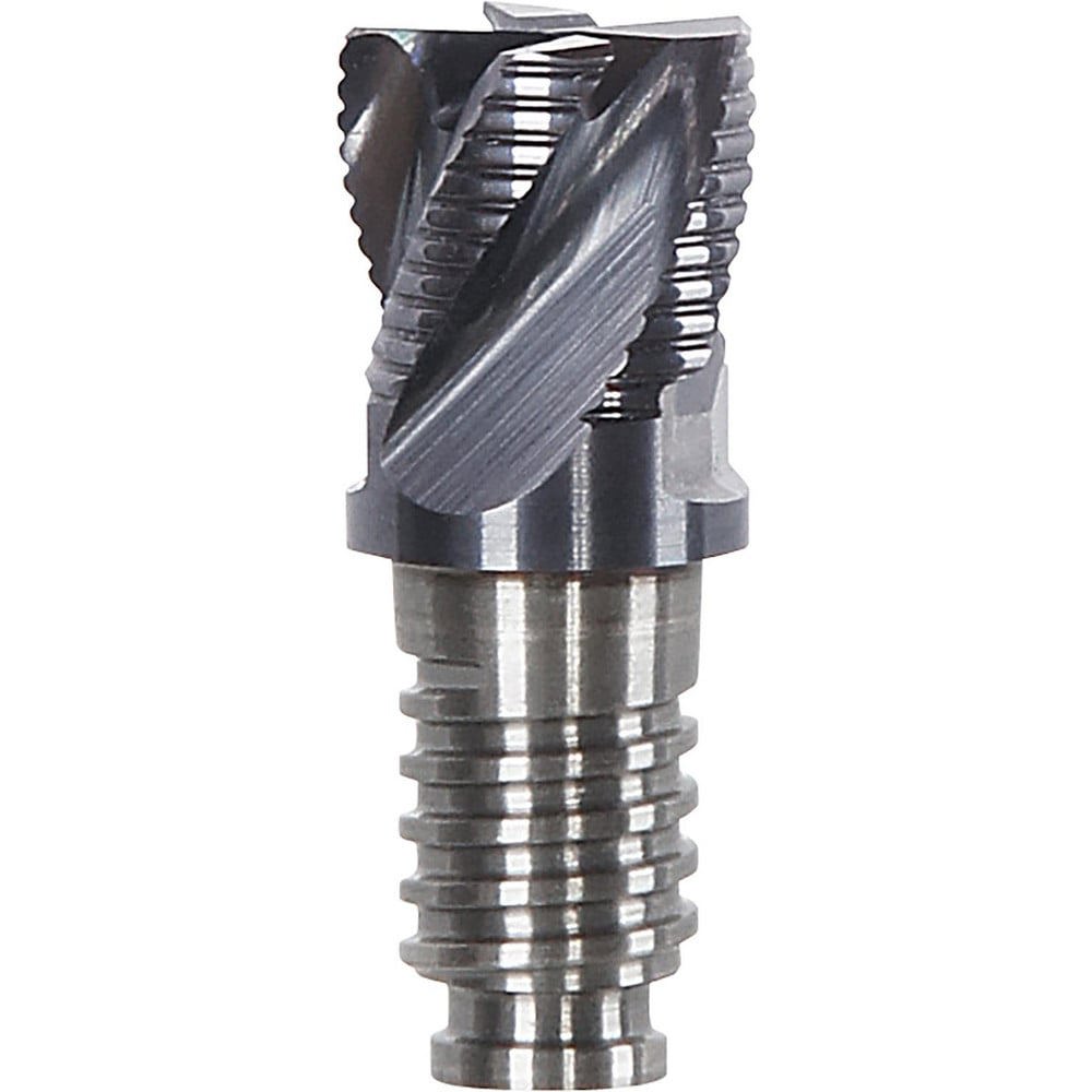 Corner Radius & Corner Chamfer End Mill Heads; Chamfer Angle: 45.000 ; Number Of Flutes: 4 ; End Mill Material: Solid Carbide ; Connection Type: Duo-Lock 20 ; Flute Type: Spiral ; Centercutting: Yes