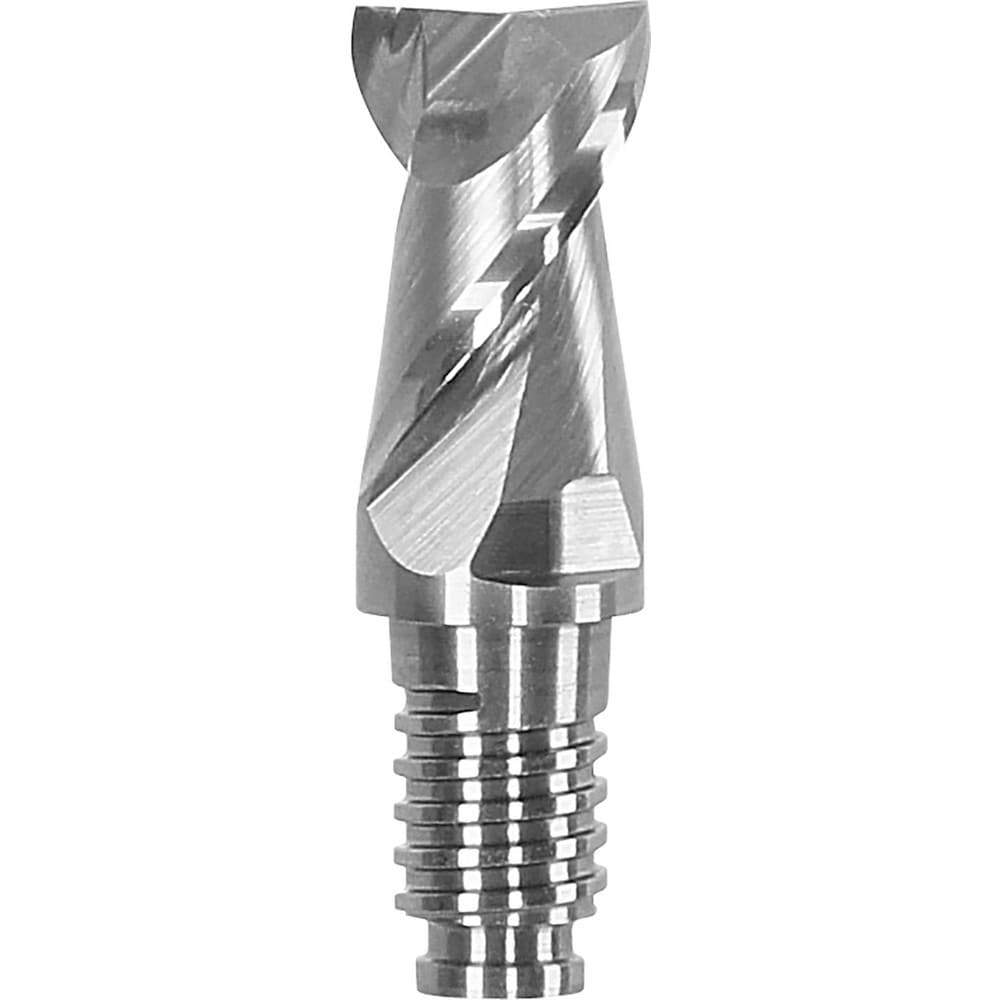 Corner Radius & Corner Chamfer End Mill Heads; Chamfer Angle: 45.000 ; Number Of Flutes: 2 ; End Mill Material: Solid Carbide ; Connection Type: Duo-Lock 20 ; Flute Type: Spiral ; Centercutting: Yes
