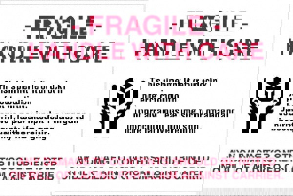 Label Maker Label: Red, Black on White, Paper, 6