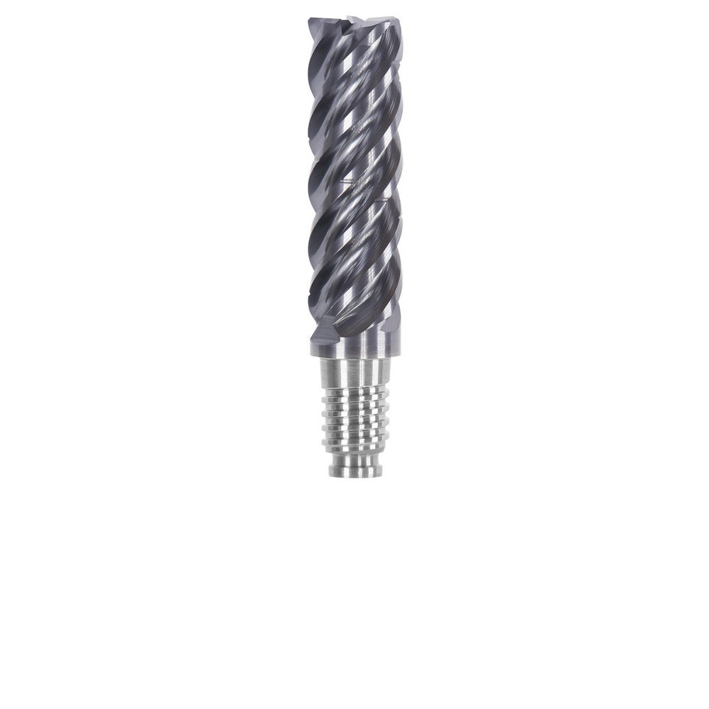 Corner Radius & Corner Chamfer End Mill Heads; Chamfer Angle: 45.000 ; Number Of Flutes: 5 ; End Mill Material: Solid Carbide ; Connection Type: Duo-Lock 32 ; Flute Type: Spiral ; Centercutting: No