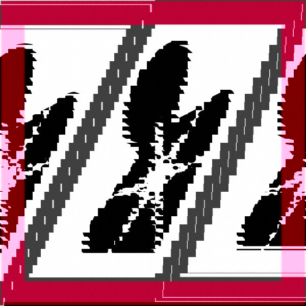 Label Maker Label: Red, Black on White, Paper, 2