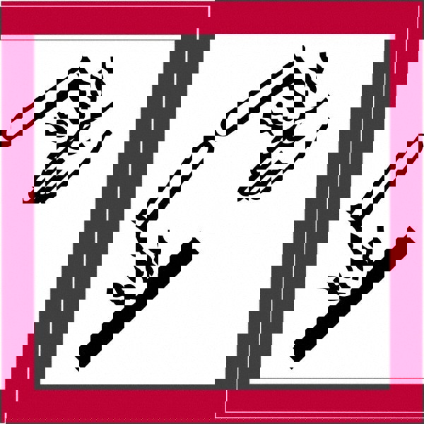 Label Maker Label: Red, Black on White, Paper, 2