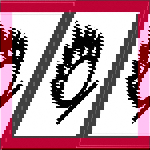 Label Maker Label: Red, Black on White, Paper, 2