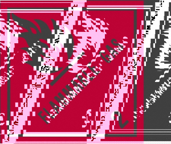 Label Maker Label: Red, Black on White, Paper, 4-3/4