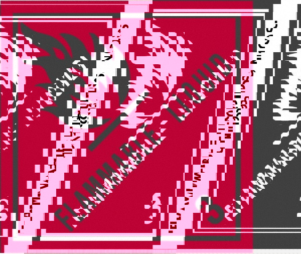 Label Maker Label: Red, Black on White, Paper, 4-3/4